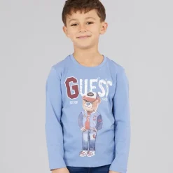 Hot Guess Drenge langærmet T-shirt Lilac Blue