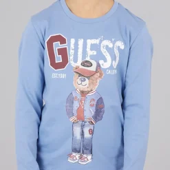 Hot Guess Drenge langærmet T-shirt Lilac Blue