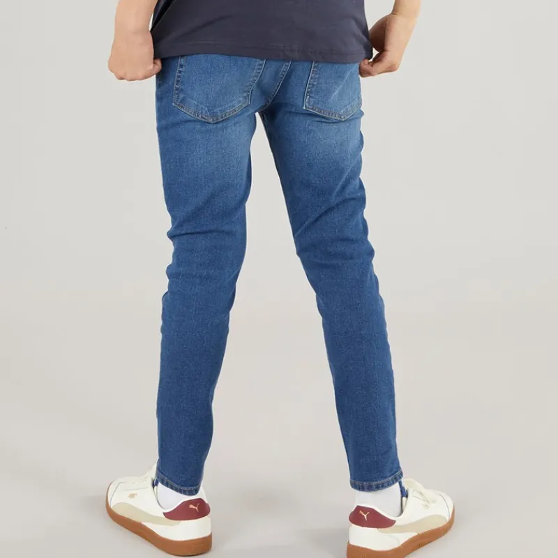 New Crosshatch Drenge lige jeans mellem vask Blå