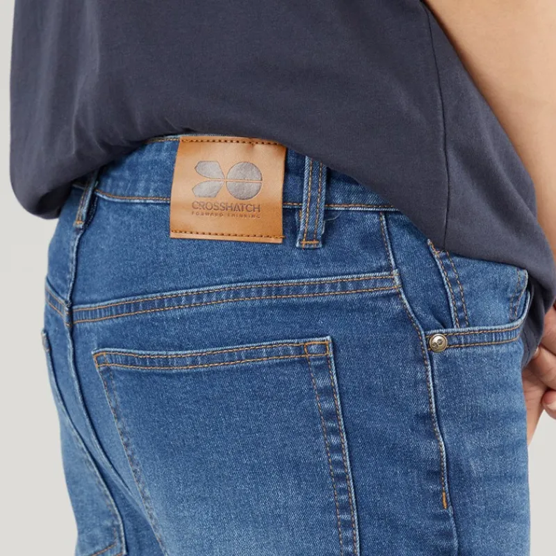New Crosshatch Drenge lige jeans mellem vask Blå