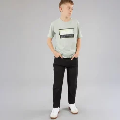 Sale Crosshatch Drenge lige jeans sort vasket Vasket Sort