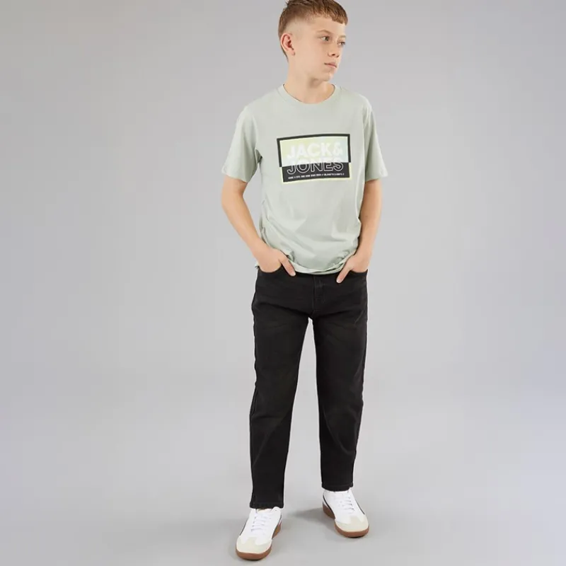 Sale Crosshatch Drenge lige jeans sort vasket Vasket Sort