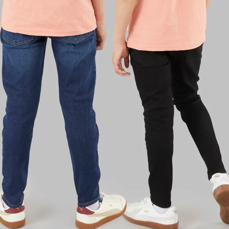 Discount Crosshatch Drenge Lige To Pak Jeans Mørk Vask/Sort