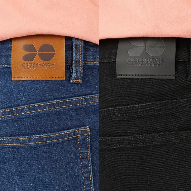 Discount Crosshatch Drenge Lige To Pak Jeans Mørk Vask/Sort