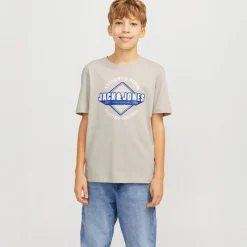 JACK & JONES Drenge Logo T-Shirt Moonbeam
