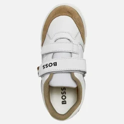 New BOSS Drenge Logo Velcro Cupsole Træningssko Hvid