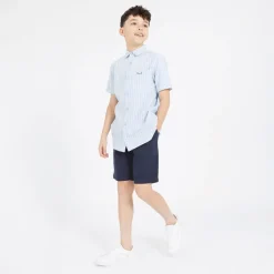Best Bench Drenge Lomous skjorte og chino shorts sæt blå og hvid stribet/navy Blue & White Stripe / Navy
