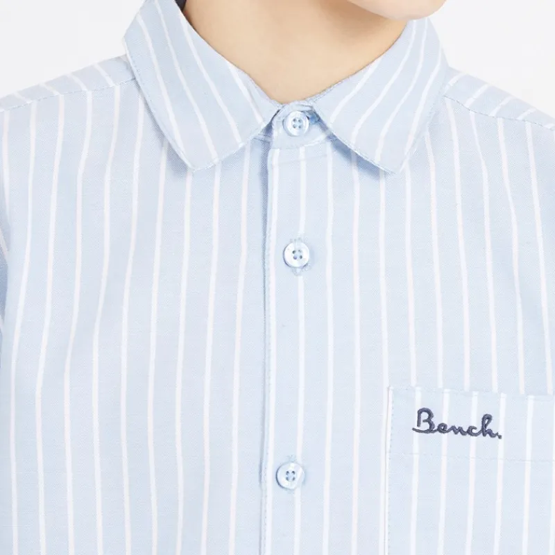 Best Bench Drenge Lomous skjorte og chino shorts sæt blå og hvid stribet/navy Blue & White Stripe / Navy