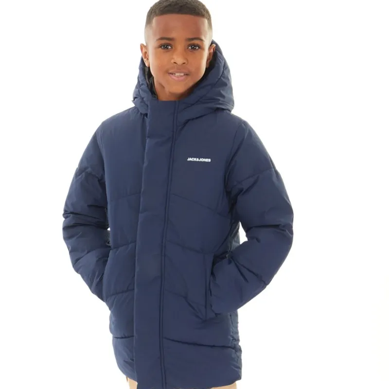 JACK & JONES Drenge Otis Lang Puffer Jakke Blå Blazer