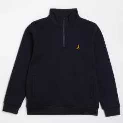 Outlet Brave Soul Drenge Quarter Zip Sweatshirt Navy