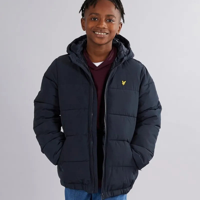 Best Lyle And Scott Drenge Quiltet Pufferjakke Z271 Mørkeblå Marineblå