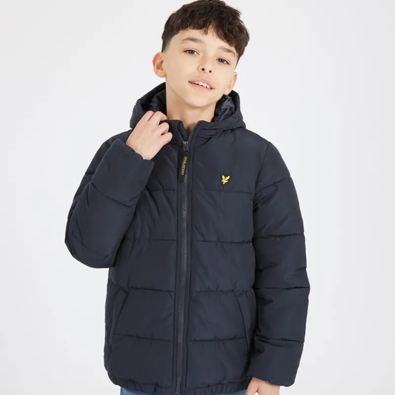Best Lyle And Scott Drenge Quiltet Pufferjakke Z271 Mørkeblå Marineblå