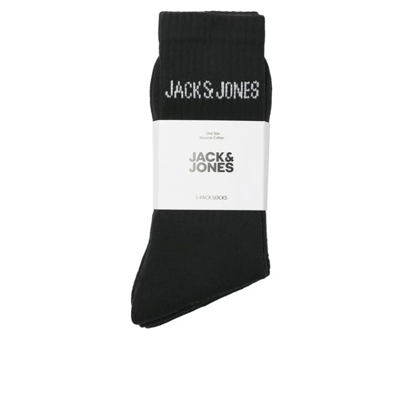 Sale JACK & JONES Drenge Regn 5-pak Crew Sokker Sort