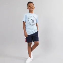 U.S. POLO ASSN. Drenge Sliced Side Shorts af jerseystof Blå