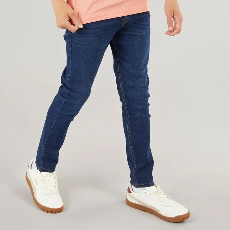 New Crosshatch Drenge Slim Jeans Mørk Vask Blå