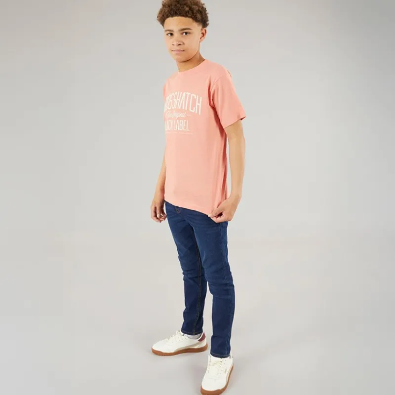 New Crosshatch Drenge Slim Jeans Mørk Vask Blå