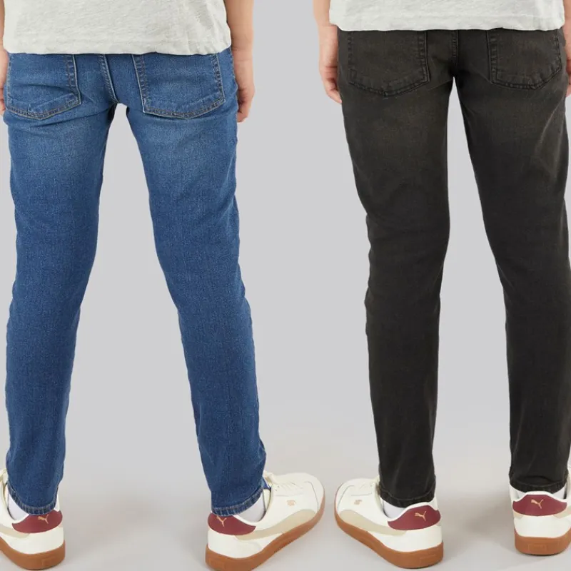Best Crosshatch Drenge Slim To Pak Jeans Mellem Vask/Sort Vasket