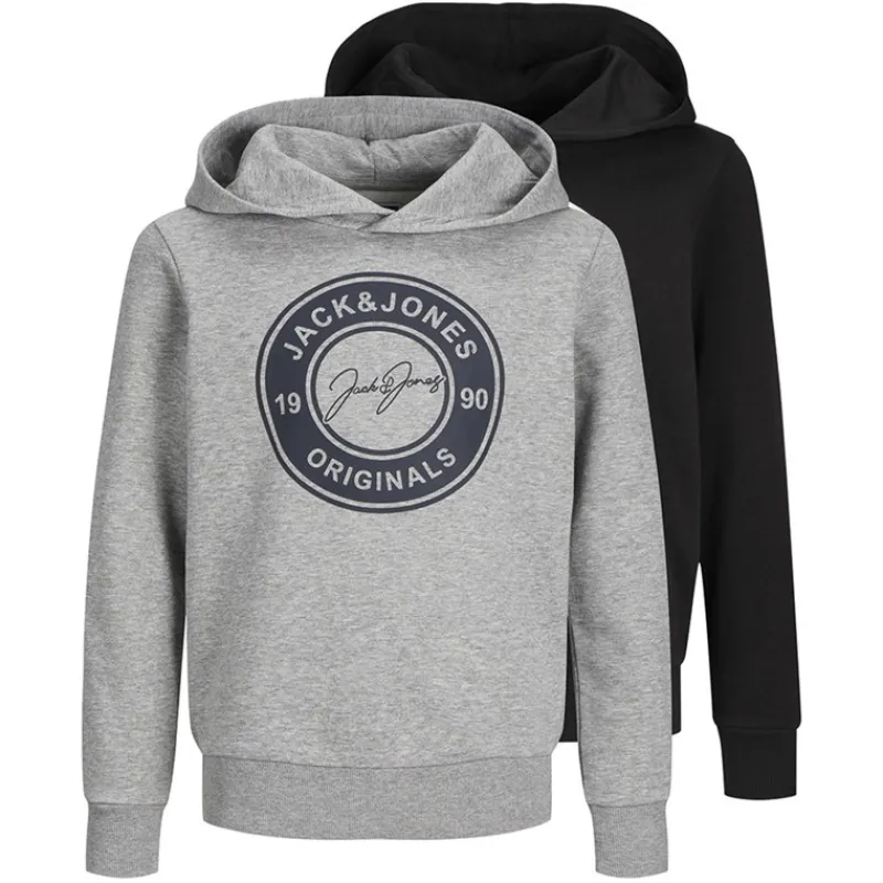 Best JACK & JONES Drenge Thomas To-Pak Hoodies Lysegrå Melange/Sort