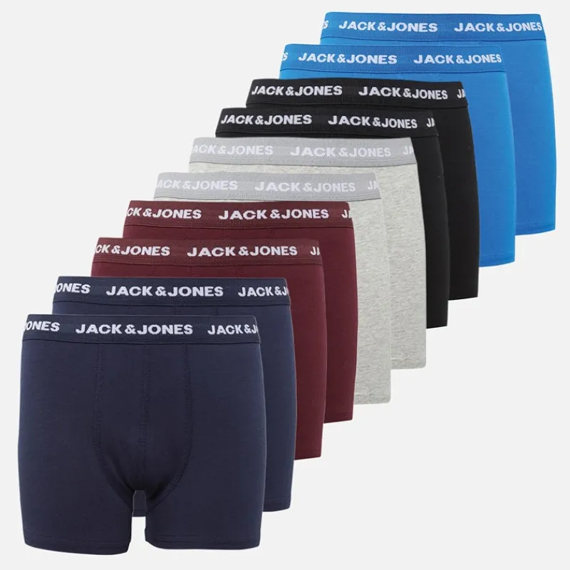 JACK & JONES Drenge ti pak boxer trunks sort/navy/lysegrå melange/port/koboltblå Sort/Navy/Lmg/ Port/Cobalt Blue