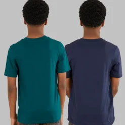 Outlet JACK & JONES Drenge Tiley Rund Hals To Pakke T-shirts Dyb Teal/​Navy Blazer