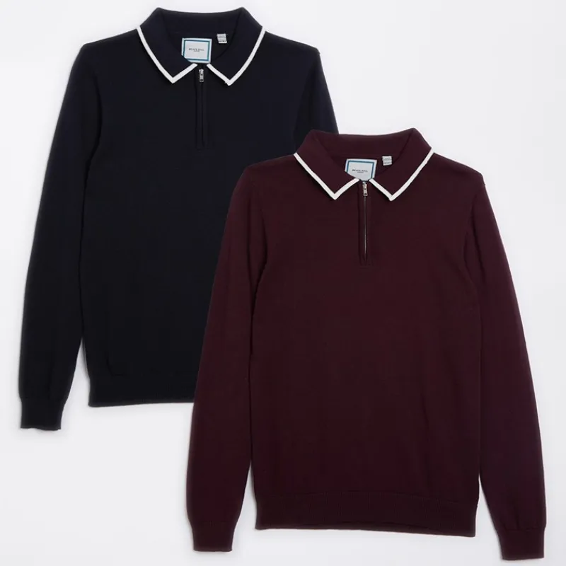 Online Brave Soul Drenge To Pak Langærmet Poloshirts Multi