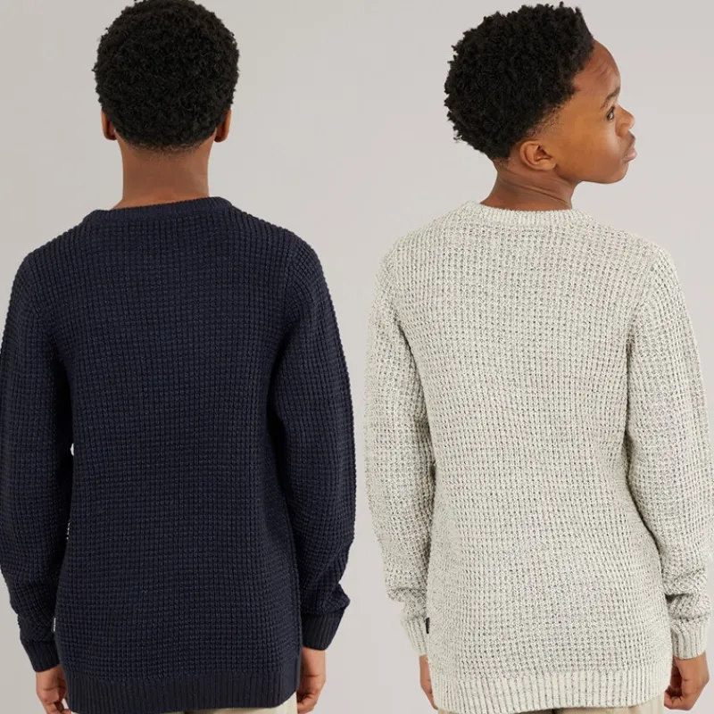 New JACK & JONES Drenge To Pak Strik Crew Neck Jumpere Moonbean / Sky Captain