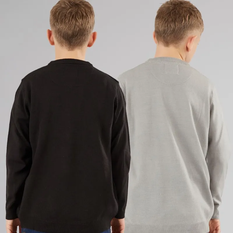 Brave Soul Drenge to pak sweatre sort/sølvgrå melange