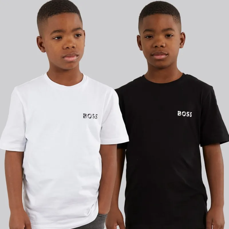 New BOSS Drenge to pak t shirts sort hvid Black White