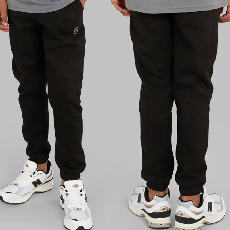Discount Crosshatch Drenge Tre Dele Hættetrøje T-shirt Og Joggingbukser Sæt Sort/Koksgrå