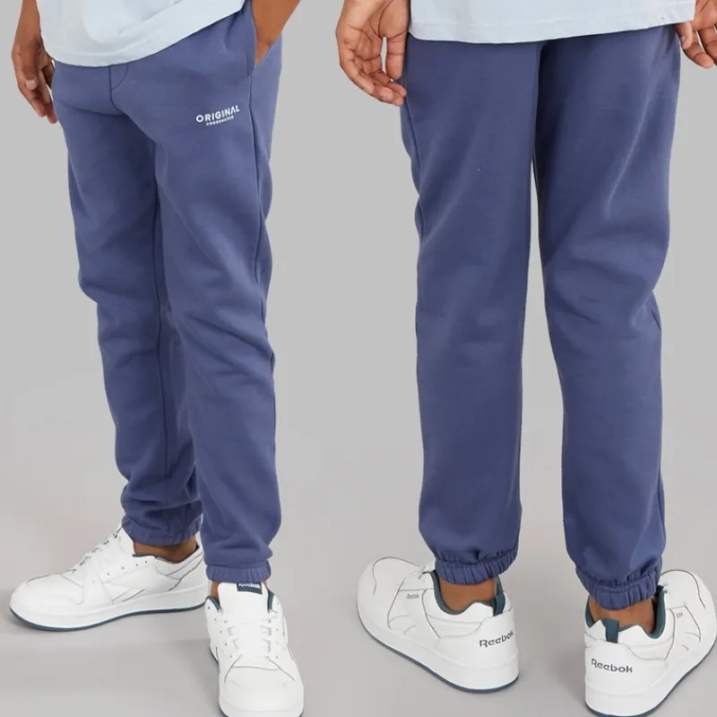 Hot Crosshatch Drenge Tre Delt Hoodie Sweatshirt T-Shirt Og Joggingbukser Sæt Denim Blå/Is Blå