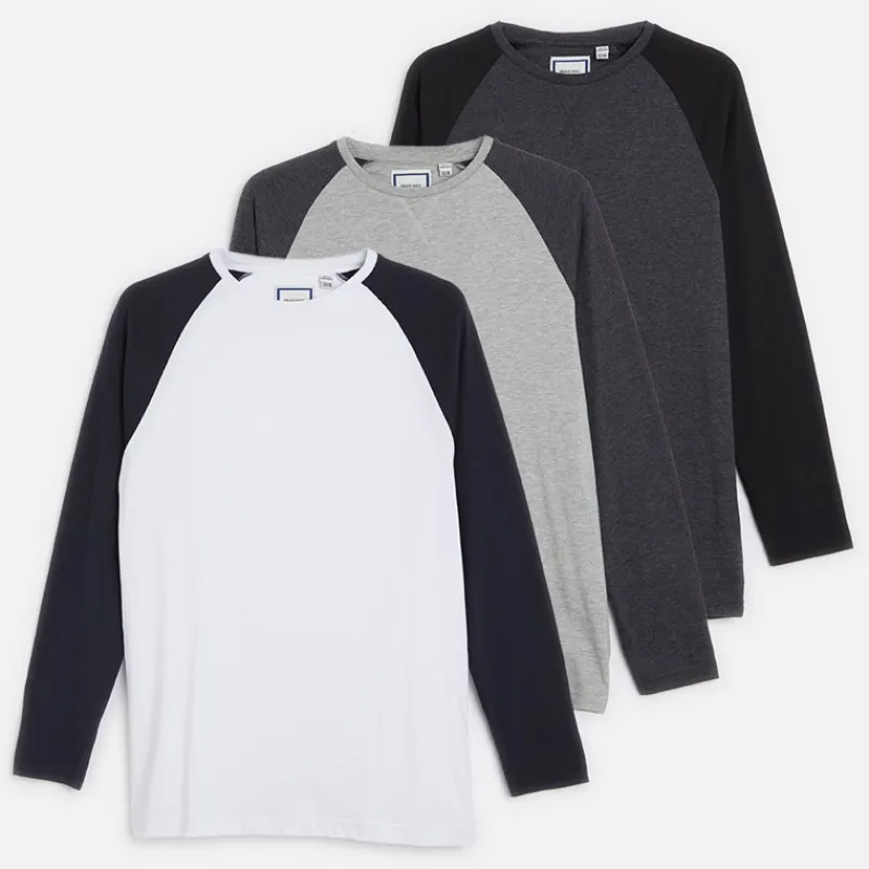 Best Brave Soul Drenge Tre Pakke Raglan T-Shirts Multi
