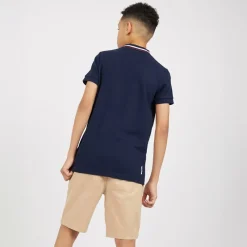 New Bench Drenge Trilson Polo Shirt og Chino Shorts Sæt Blå/​Sten