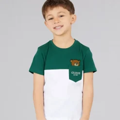 Outlet Guess Drenge T-shirt Throwback Green