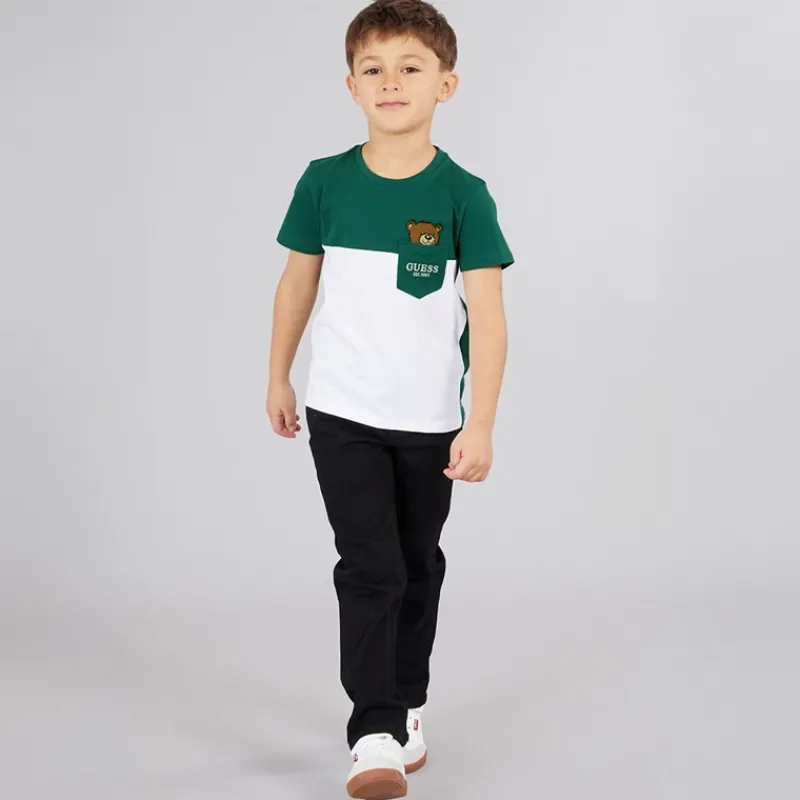 Outlet Guess Drenge T-shirt Throwback Green