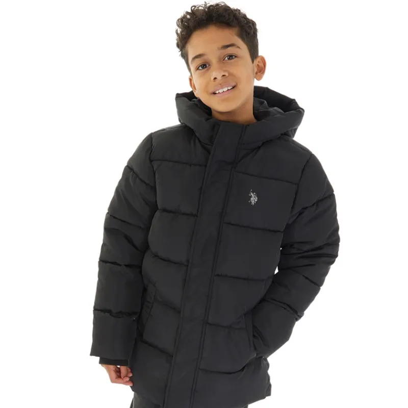 Discount U.S. POLO ASSN. Drenge Tyk Pufferjakke Sort