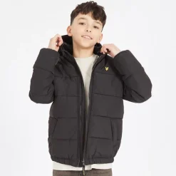 Sale Lyle And Scott Drenge Vatteret Pufferjakke Z865 Jet Sort