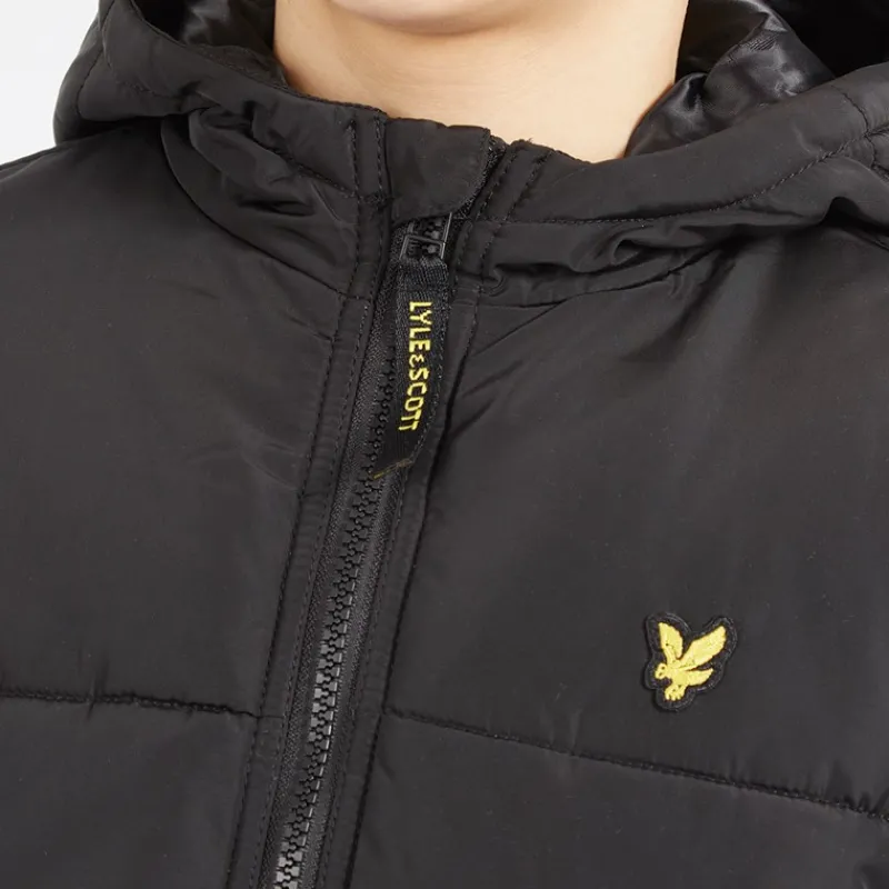 Sale Lyle And Scott Drenge Vatteret Pufferjakke Z865 Jet Sort