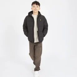 Sale Lyle And Scott Drenge Vatteret Pufferjakke Z865 Jet Sort