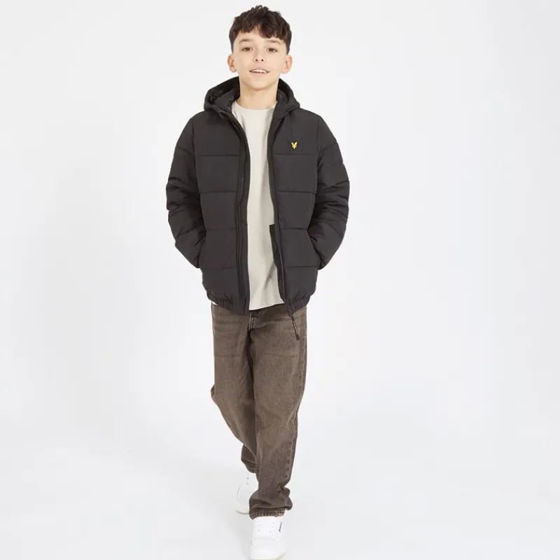 Sale Lyle And Scott Drenge Vatteret Pufferjakke Z865 Jet Sort