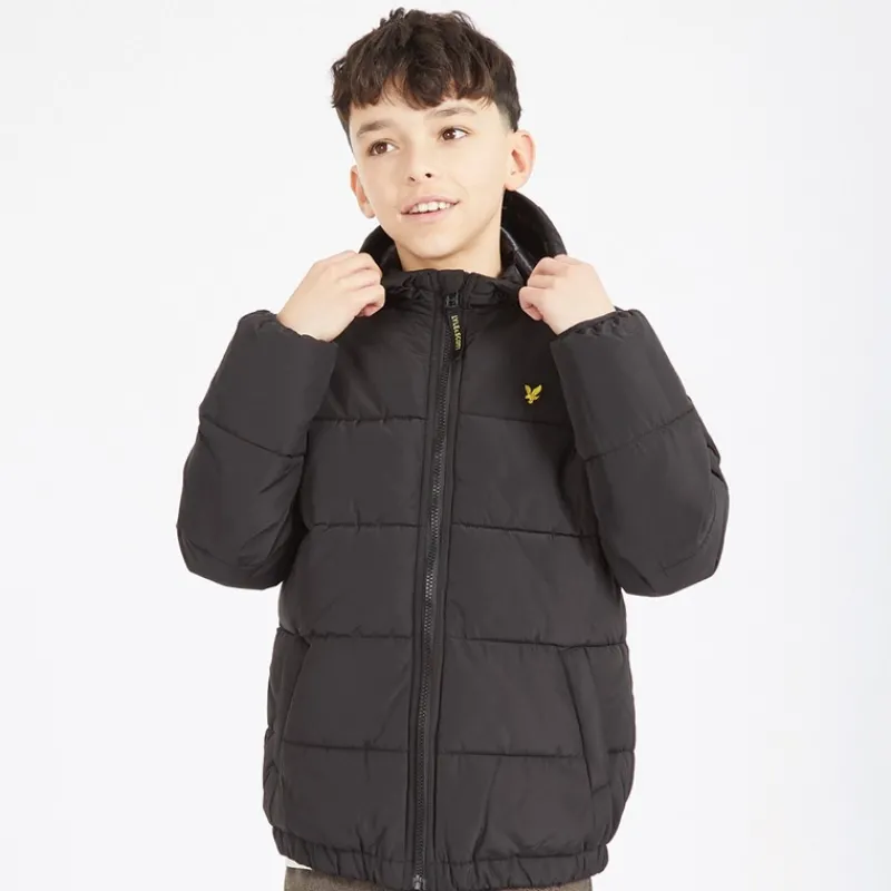Sale Lyle And Scott Drenge Vatteret Pufferjakke Z865 Jet Sort