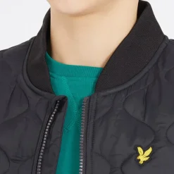 Outlet Lyle And Scott Drenge Vatteret Vest Z865 Sort