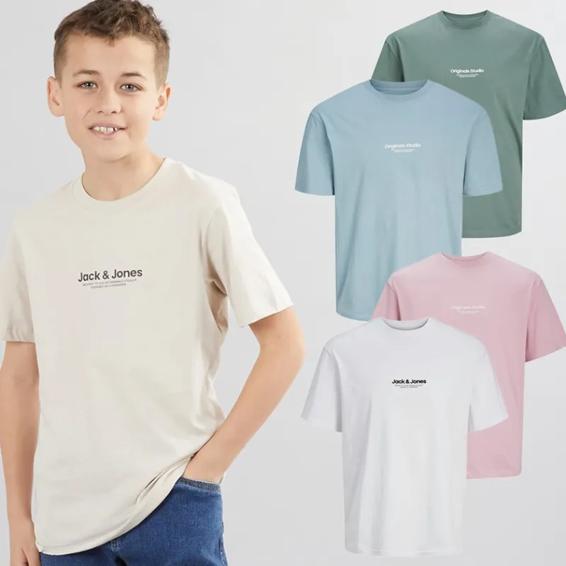Hot JACK & JONES Drenge Vesterbro Fem-pak Crew Neck T-shirts Bjerg Forår