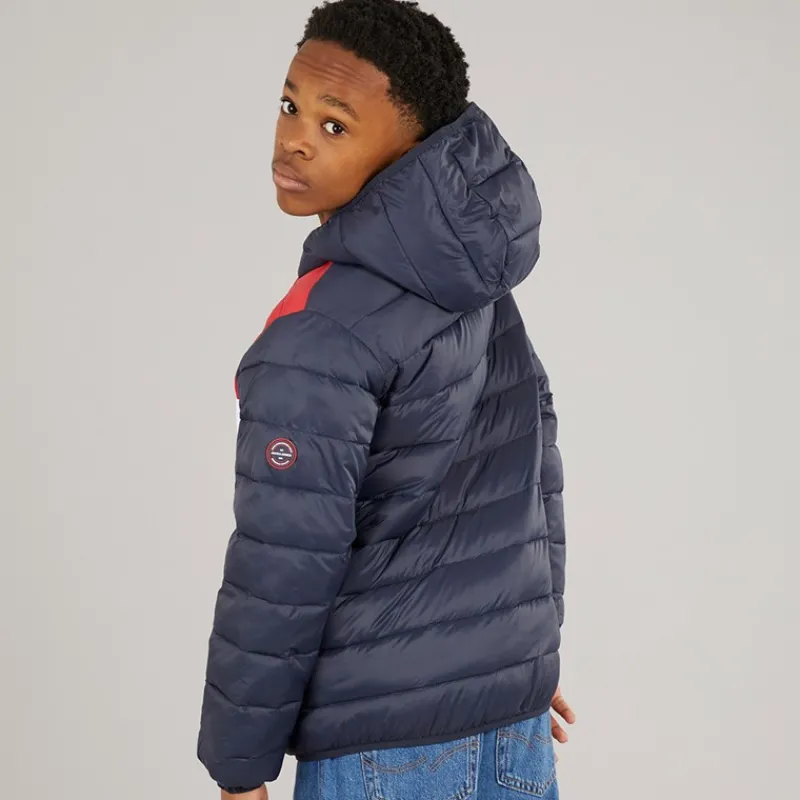 New JACK & JONES Drenge Wilson Puffer Jakke Navy Blazer Marineblå