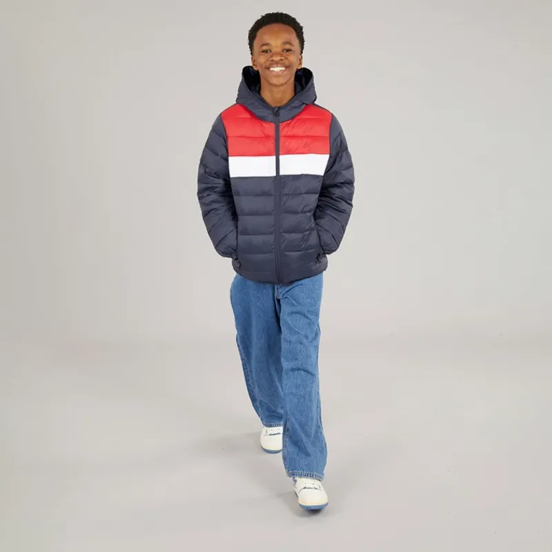 New JACK & JONES Drenge Wilson Puffer Jakke Navy Blazer Marineblå
