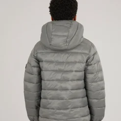 Hot JACK & JONES Drenge Wilson Puffer Jakke Castlerock Grå
