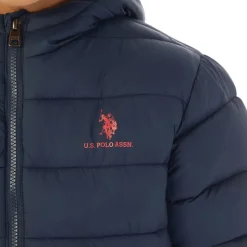 U.S. POLO ASSN. Drengenes hættetrøje quiltet jakke mørk safirblå