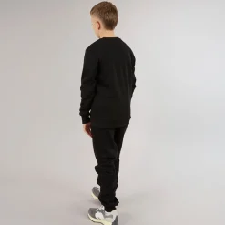 New JACK & JONES Drengenes Thomas Sweatshirt Og Joggingbukser Træningssæt Sort