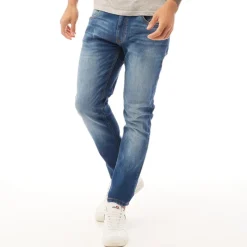 Best Duck and Cover Herre Tranfold Slim Fit Jeans Stonewash