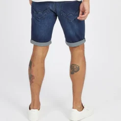 New Duck and Cover Herre Zeki Denim Shorts Mørk Vask Mørkeblå