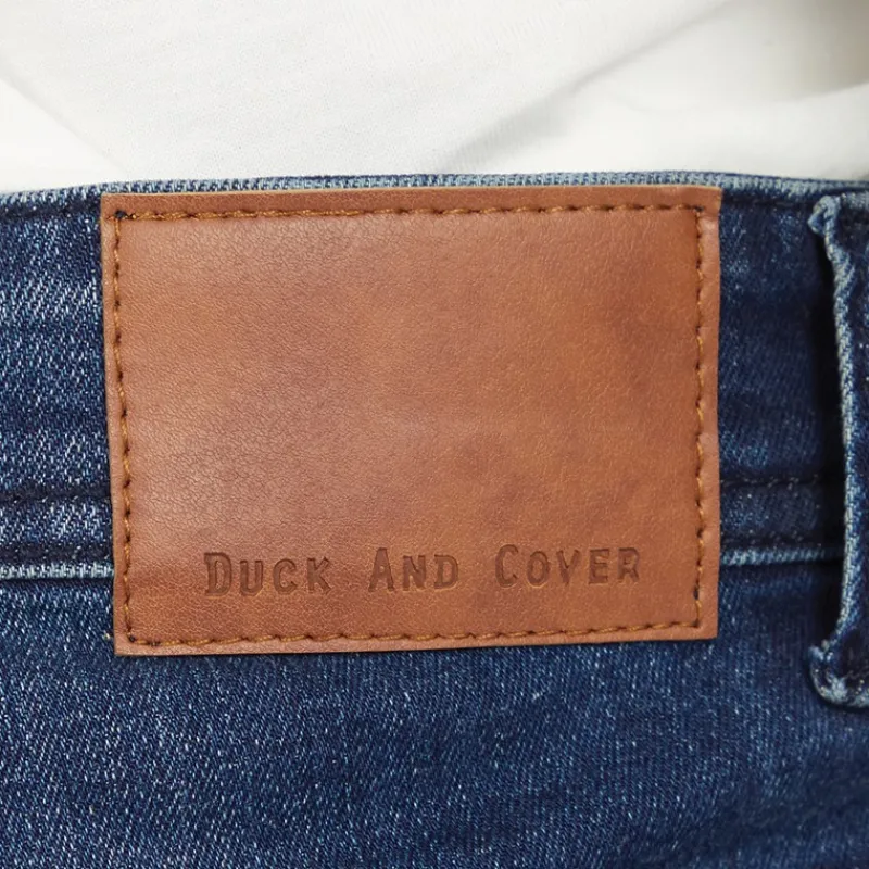 New Duck and Cover Herre Zeki Denim Shorts Mørk Vask Mørkeblå